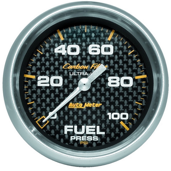 2-5/8" FUEL PRESSURE, 0-100 PSI, CARBON FIBER